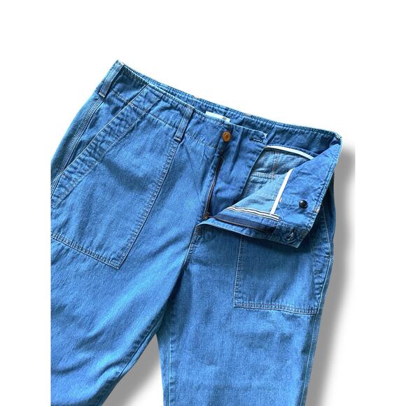 Closed Tony High Rise Jeans Sz 32 Blue Patch Pockets Cropped Cuffed Relaxed Fit - Picture 7 of 15